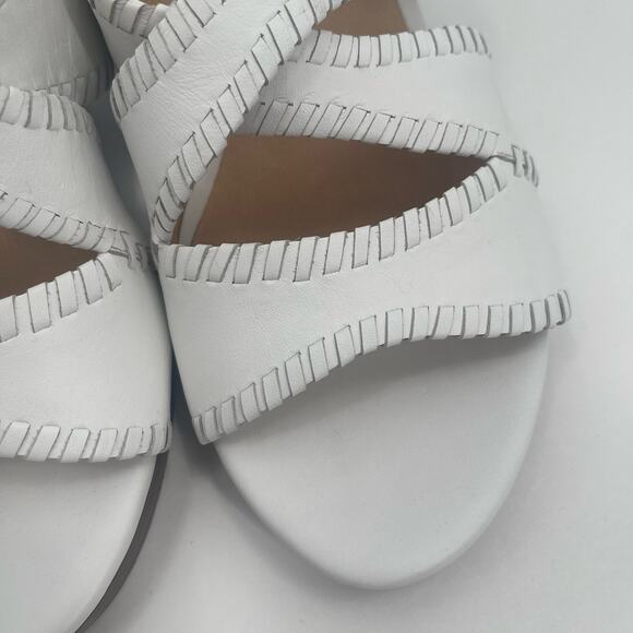 NEW JACK ROGERS Sandals Size 10 Jackie Mid Wedge White Leather Prep Summer NWOT - Picture 5 of 15